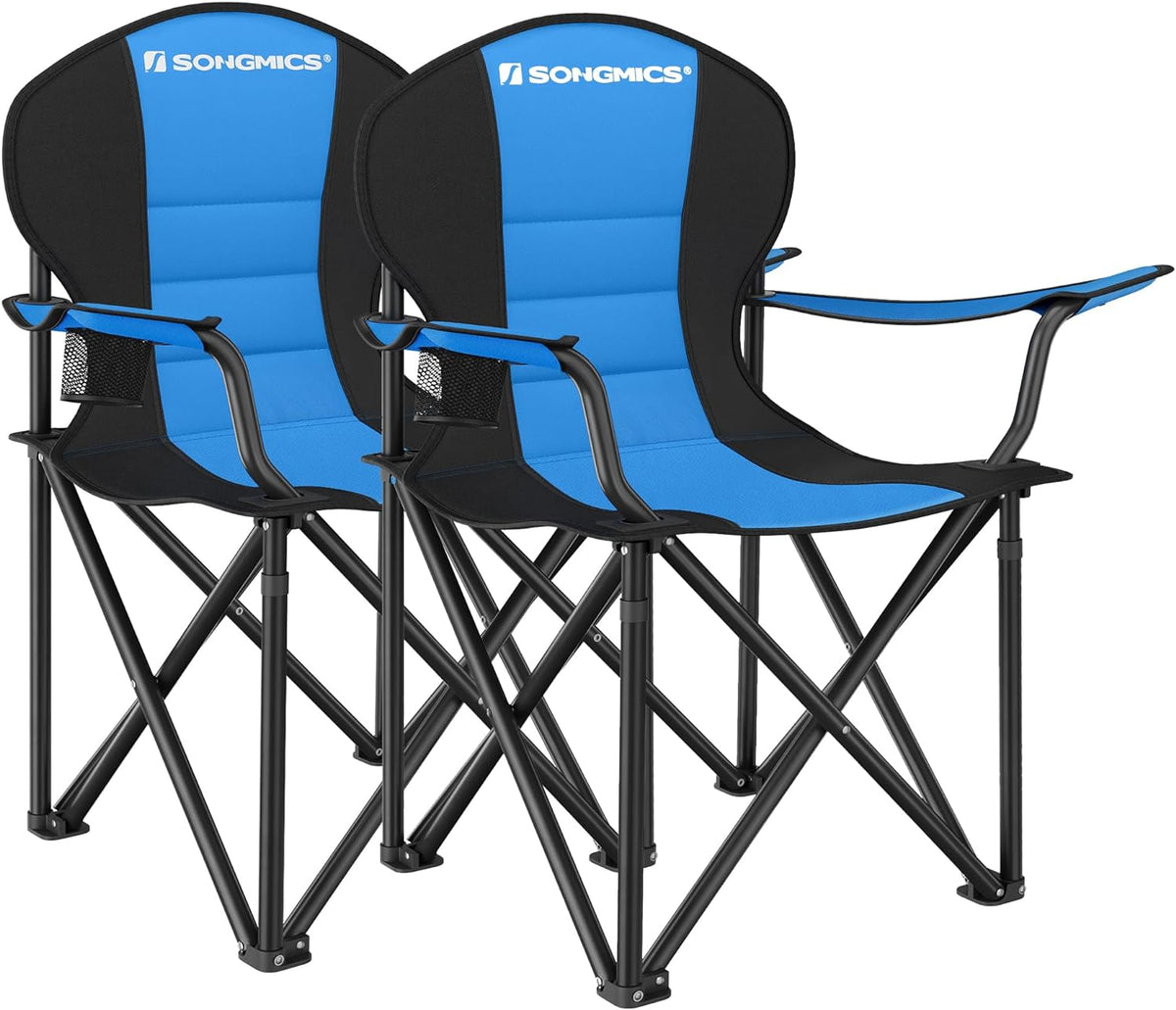 Lot De 2 Chaises Pliantes SONGMICS Pour Extérieur - Camping, Pêche - Capacité 150 Kg - GCB08BK