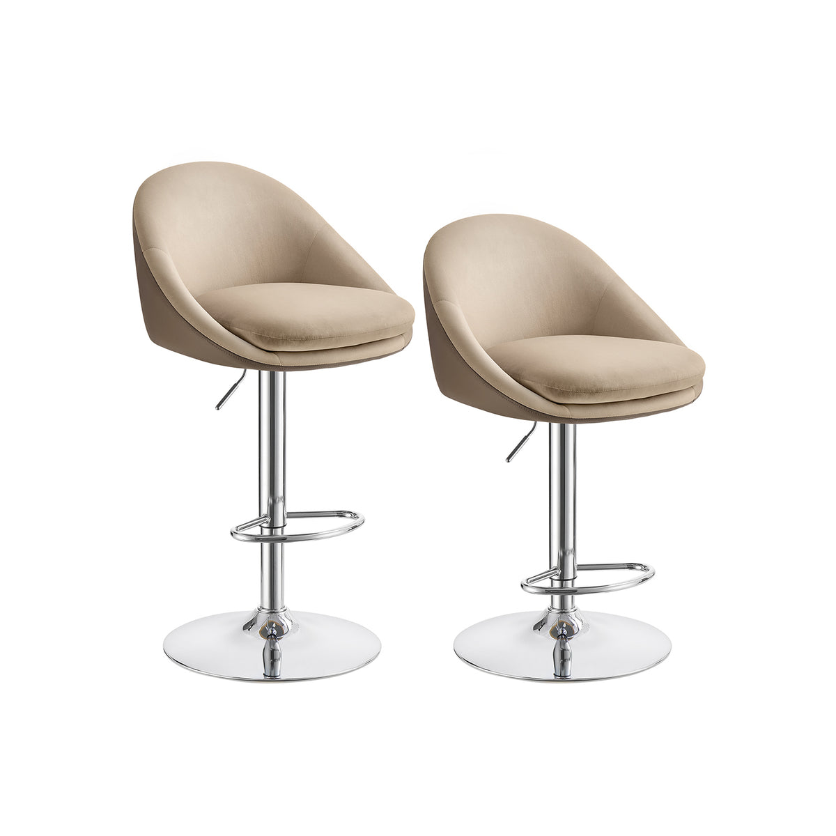 VASAGLE Lot de 2 tabourets de bar pivotant à 360°