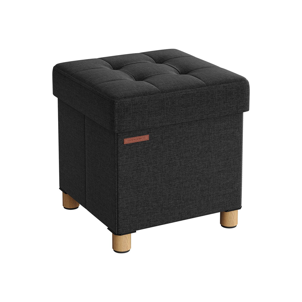 Pouf Coffre De Rangement Carre Synthétique Blanc 30x30x30 - Pouf - Poire