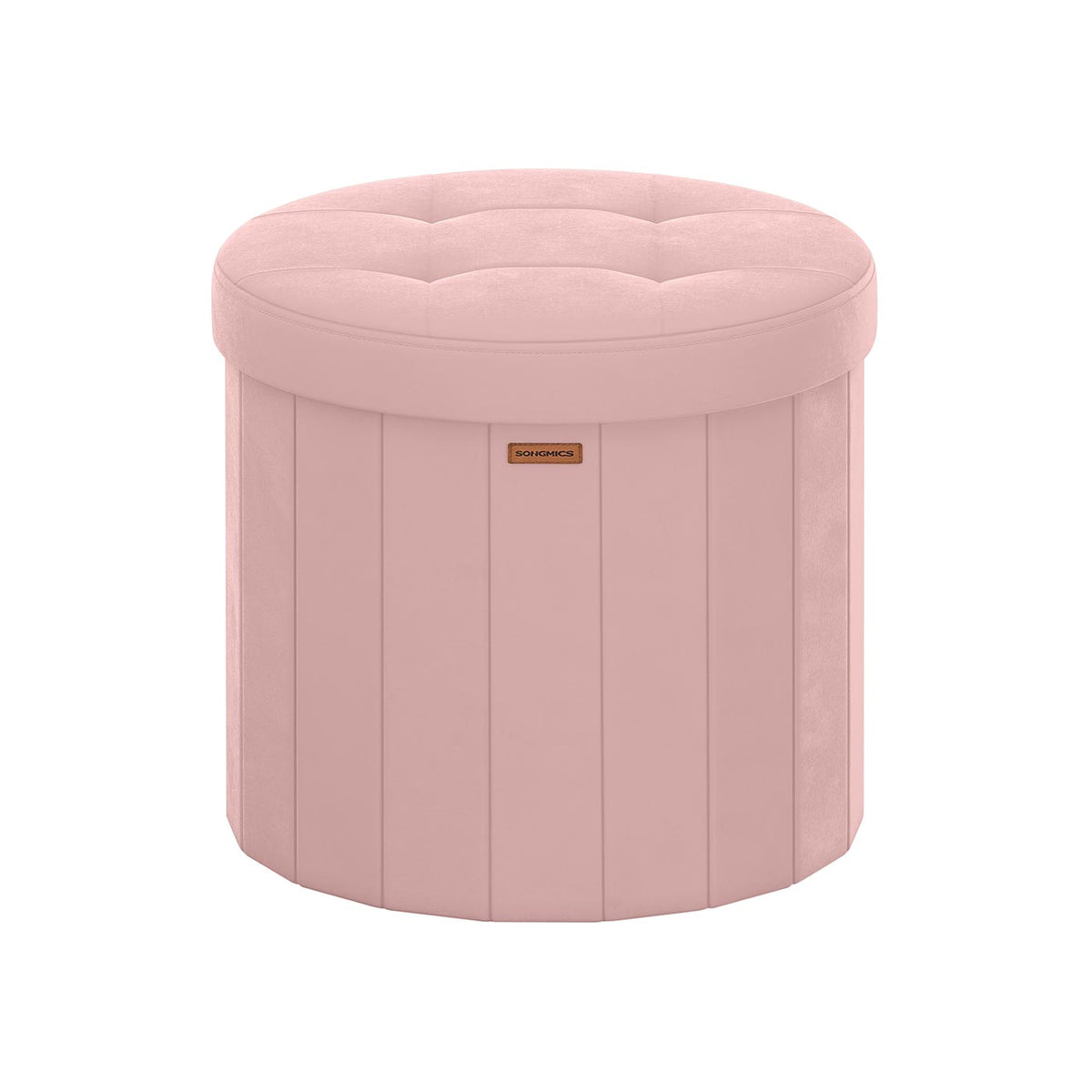 Tabouret De Coiffeuse Avec Rangement SONGMICS – Velours Doux, Pieds Réglables, Compartiment 10,3 L – Rose Bonbon, 40x30x50 Cm, Charge 200 Kg - 3