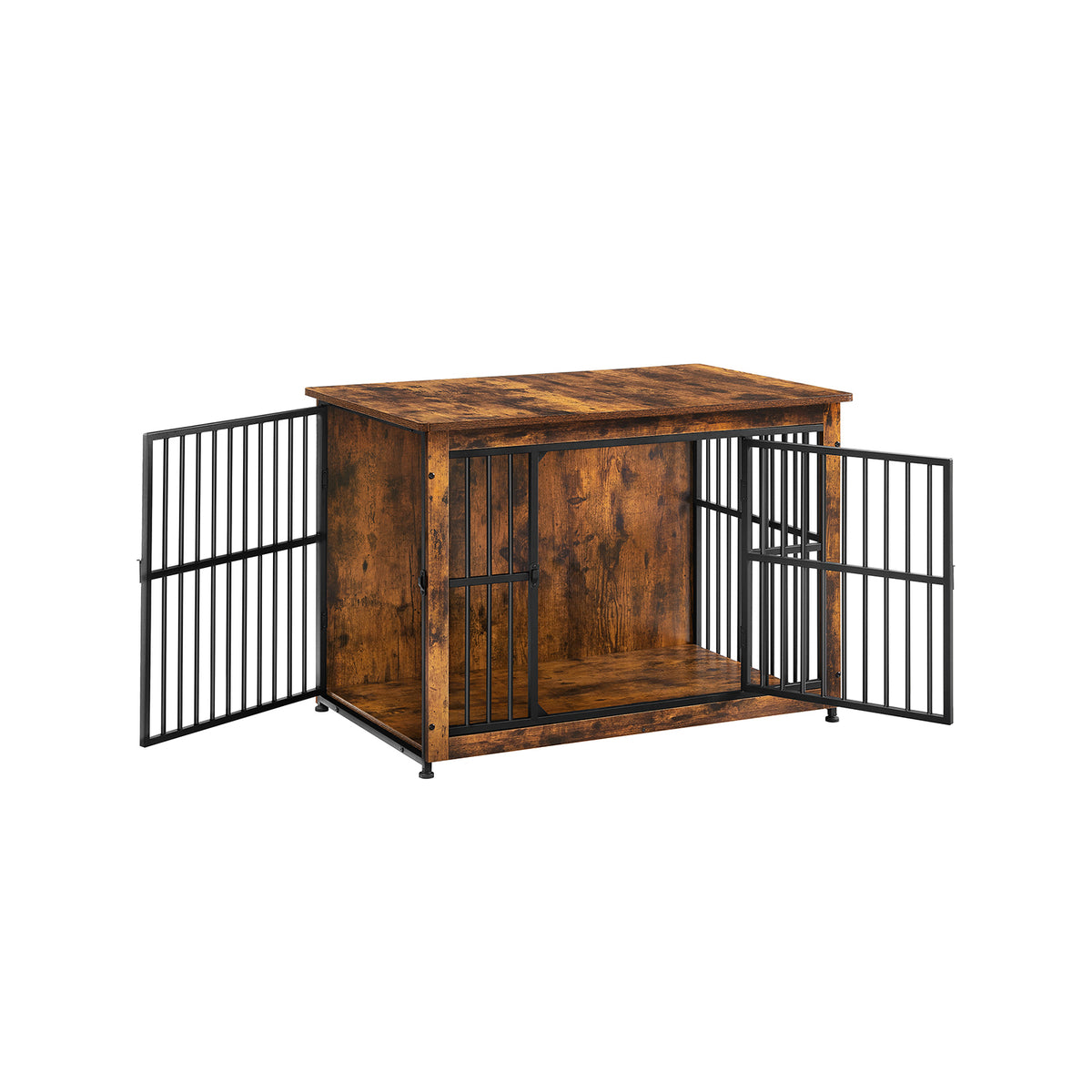 Meuble Cage Pour Chien – Chêne Fumé – 45x62x59 Cm – Niche Intérieur, Neuf
