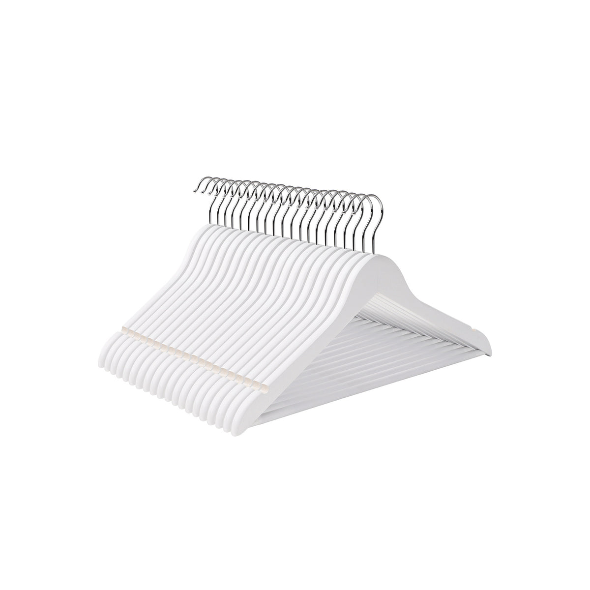 50 Cintres bois blanc