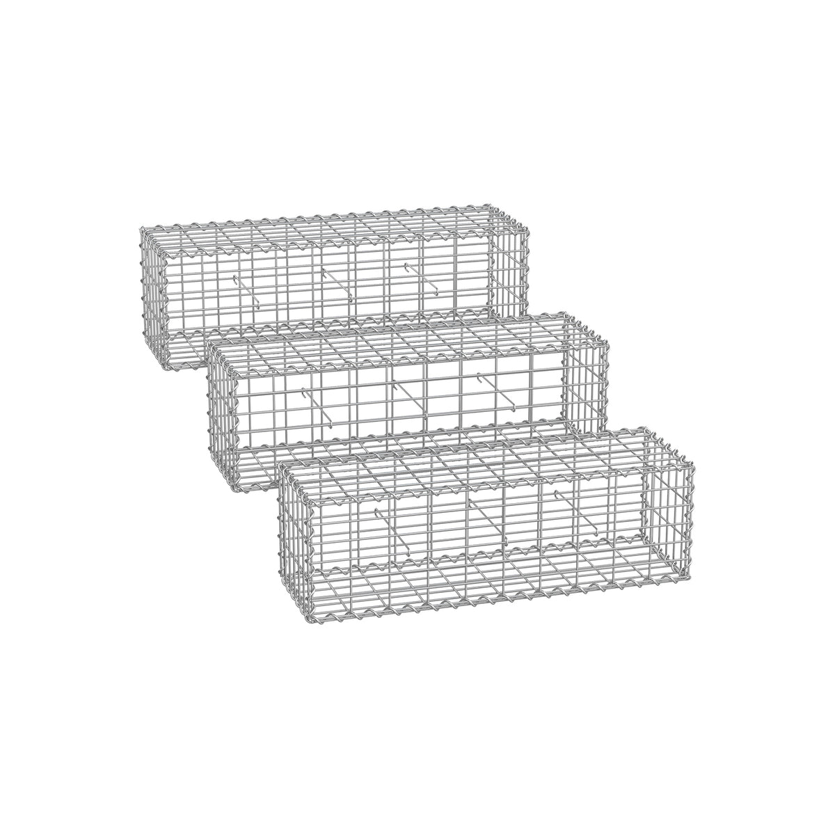 Gabion pour Pierre 100 x 30 x 30 cm lot de 3