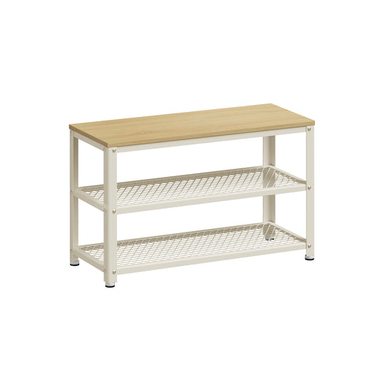 Étagère de rangement à 2 niveaux grège noir