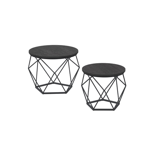 2 Tables basses ronde noir moderne