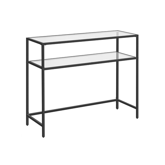 Table console verre noir