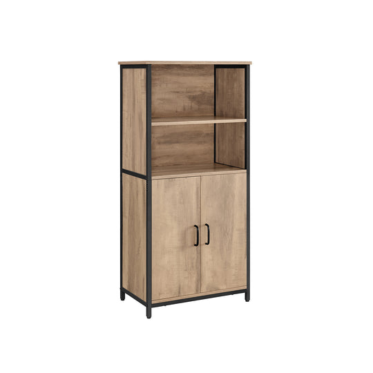 Buffet 2 comppartiments ouverts couleur chêne marron noir