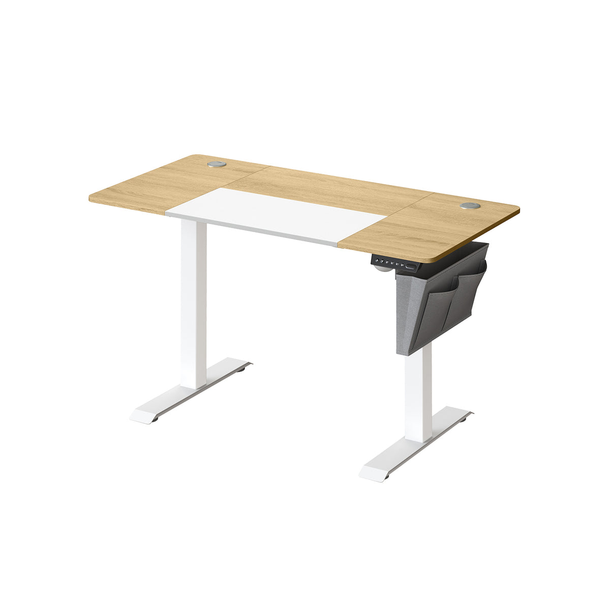 Bureau assis debout électrique jaune pastel et blanc pur
