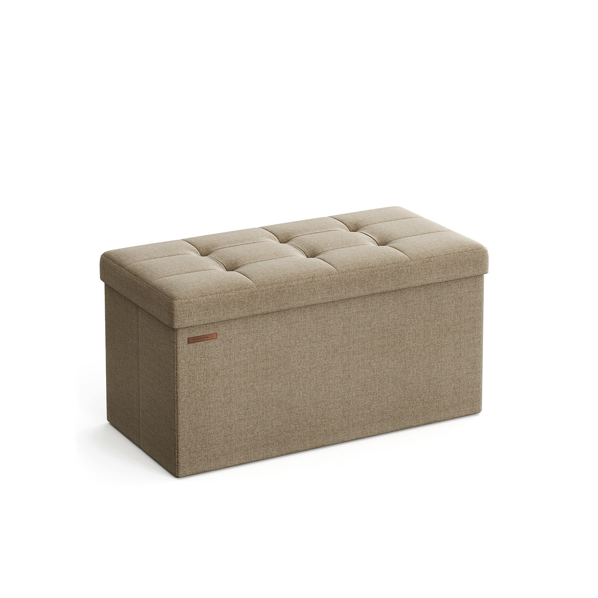 Banc de rangement pliable gris clair