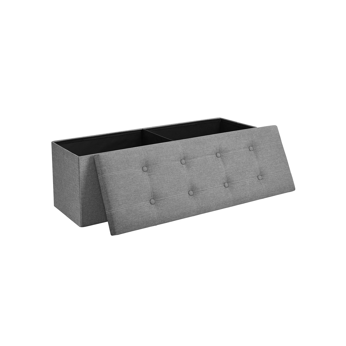 Banc de rangement pliable 110 x 38 x 38 cm Gris Clair