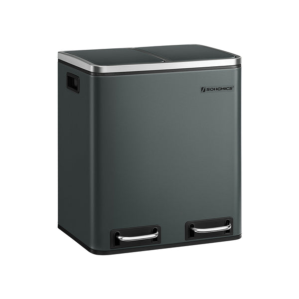 Poubelle 2 x 15L anthracite