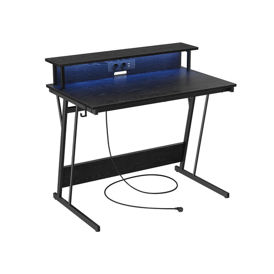 Bureau gaming LED noir classique