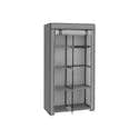Armoire Penderie Pliante En Tissu - 185x45x170 Cm, 5 Tiroirs, 2 Tringles, Capacité 250 Kg, Blanc/gris, Facile à Monter - 12