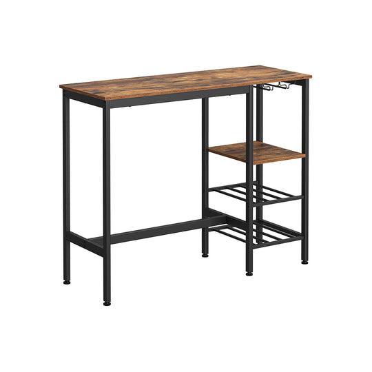 Table haute avec étagères
