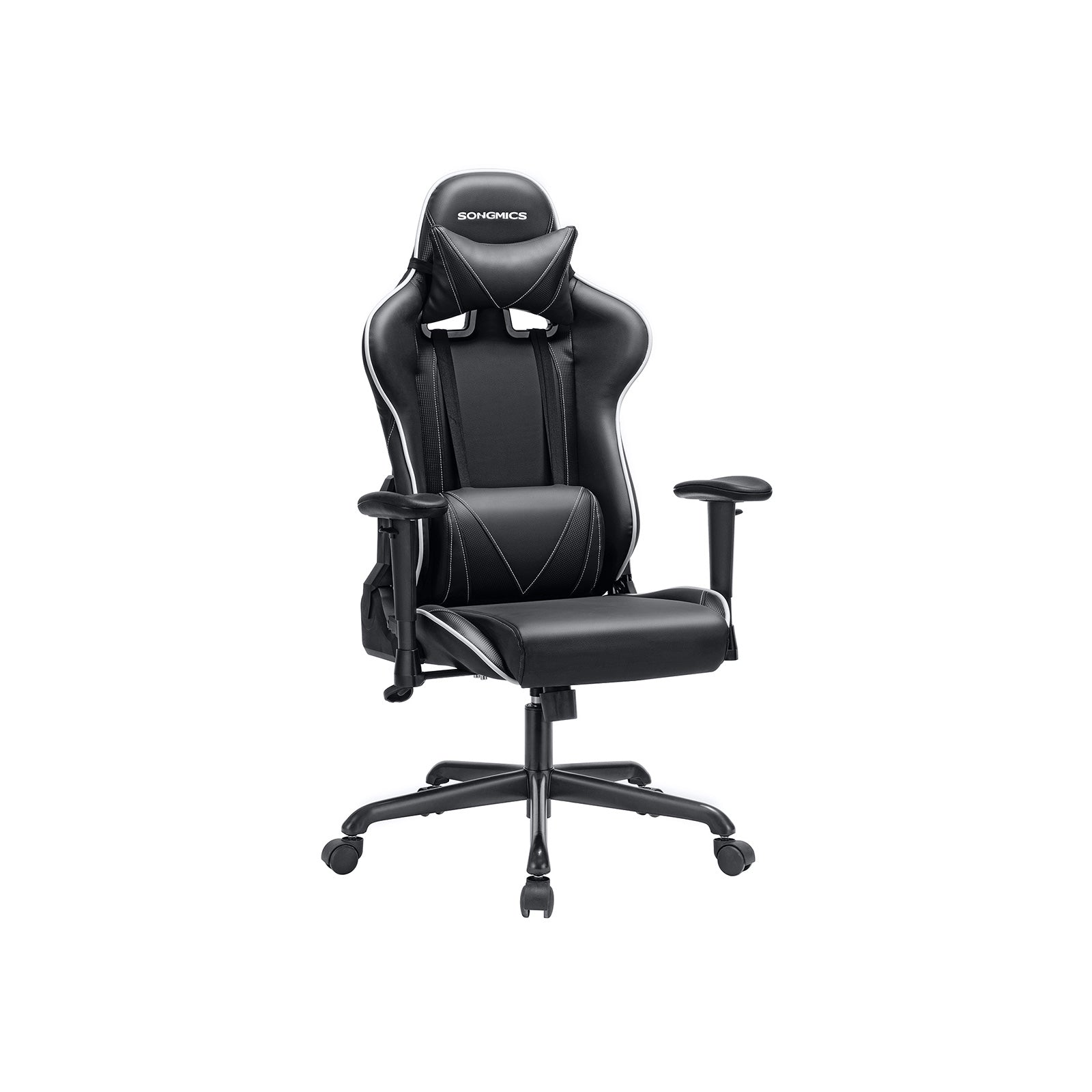 Chaise Gamer Fauteuil de Bureau Racing Sport avec Support Lombaire et  Coussin Noir, Gris RCG02G