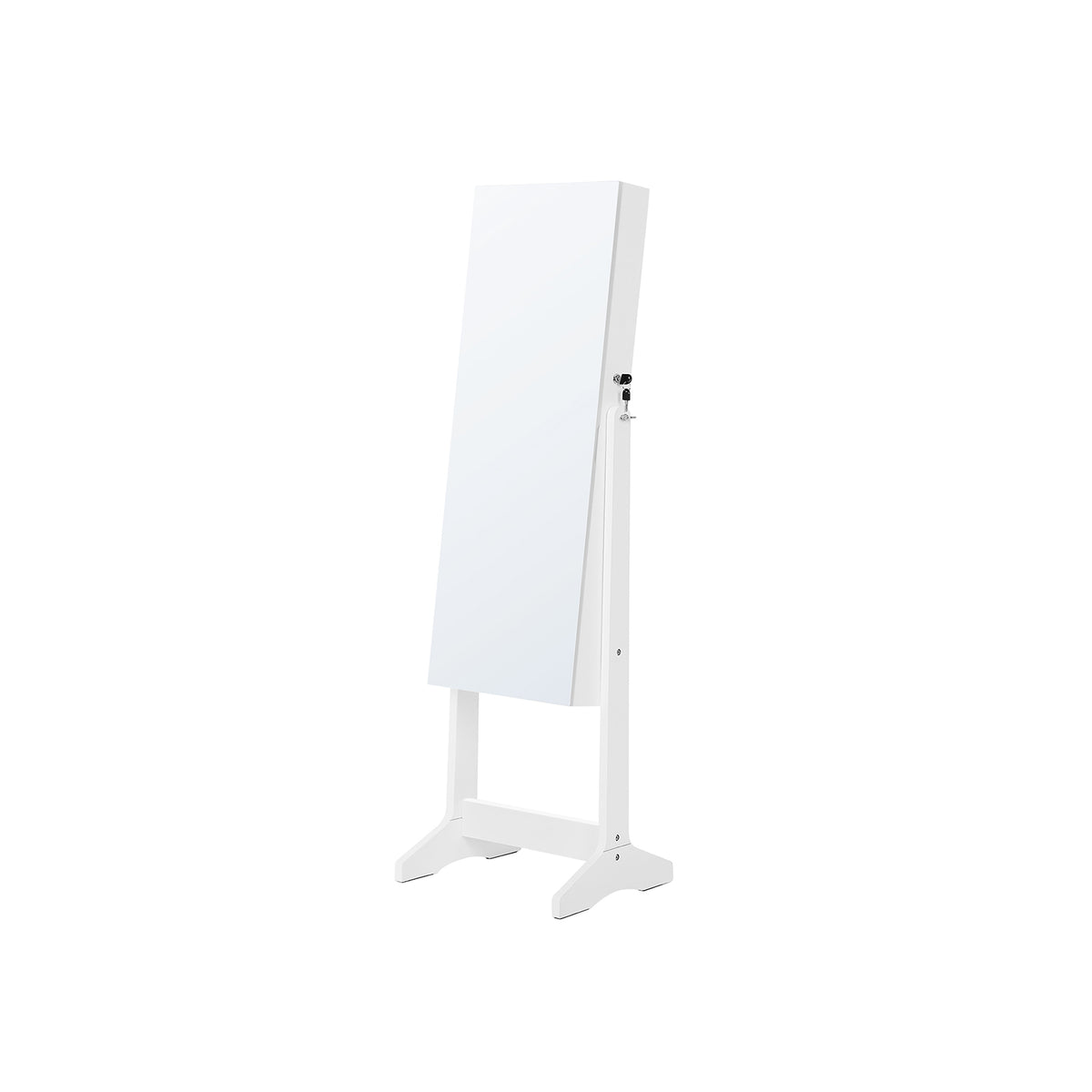 Armoire à bijoux sur pied blanc