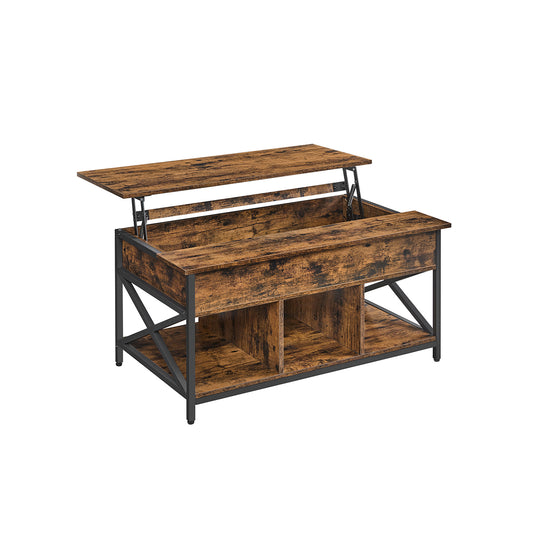 Table basse avec plateau relevable industriel