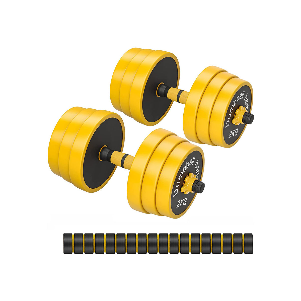 2 Haltères D'Eau Hydro Bell Jaunes - Pour Aquagym Et Fitness En Piscine